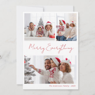 Modern Everything Christmas Red Photo Holiday Card