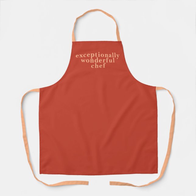 Modern Exceptionally Wonderful Chef Dark Orange Apron (Front)