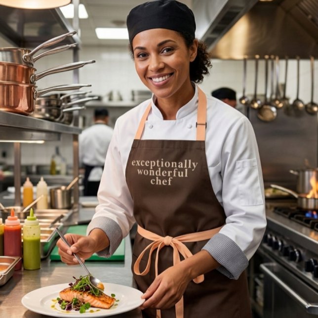 Modern Exceptionally Wonderful Chef Gray Apron (Exceptionally chef apron)