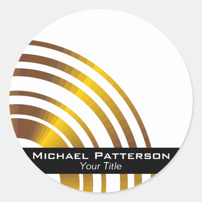 Modern Executive Circles Professional Personalised Classic Round Sticker (Front)