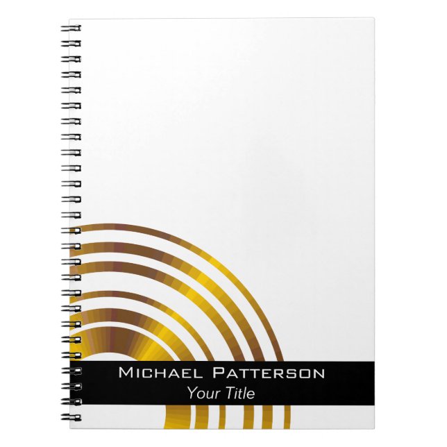 Modern Executive Circles Professional Personalised Notebook (Front)