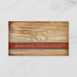 Modern Executive Wood Grain Custom Monogram Business Card