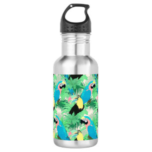 Modern Exotic Birds & Foliage Tropical Design 532 Ml Water Bottle