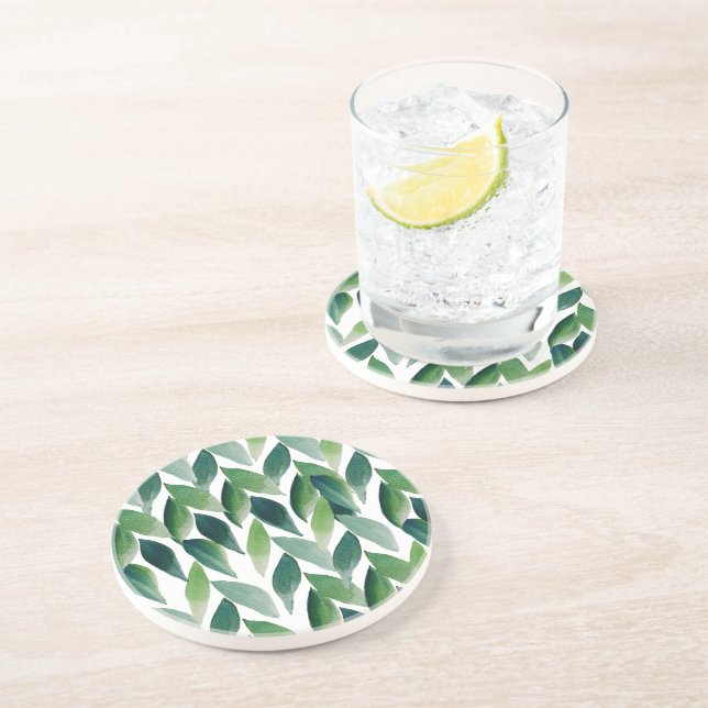 Modern Exotic Green Bohemian Nature Coaster (Side)