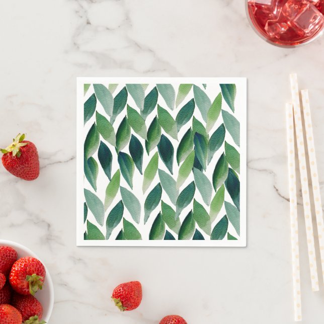 Modern Exotic Green Bohemian Nature Napkin (Insitu)