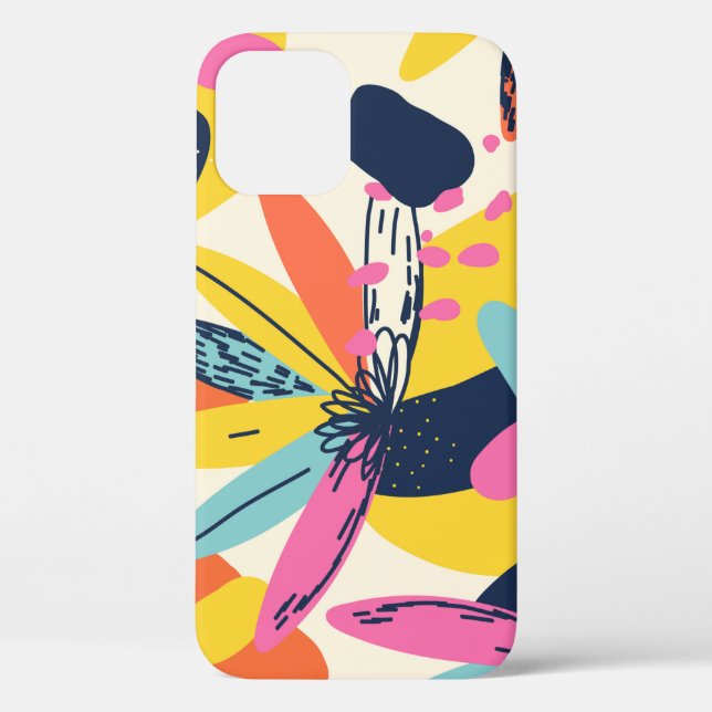 	Modern exotic jungle plants illustration pattern. Case-Mate iPhone Case (Back)