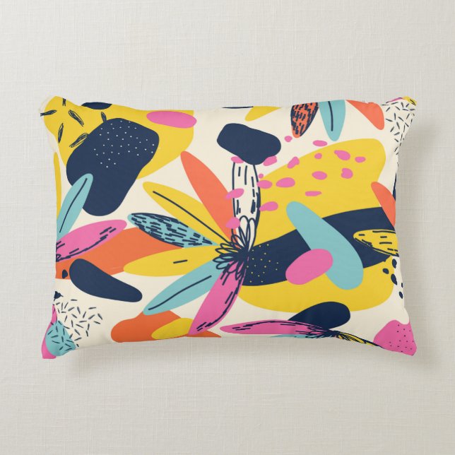 	Modern exotic jungle plants illustration pattern. Decorative Cushion (Front)
