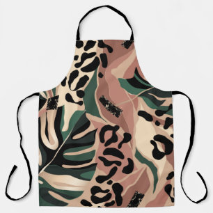 Modern exotic pattern with leopard skin. Creative Apron