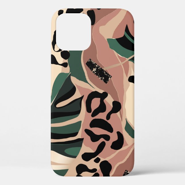 Modern exotic pattern with leopard skin. Creative  Case-Mate iPhone Case (Back)