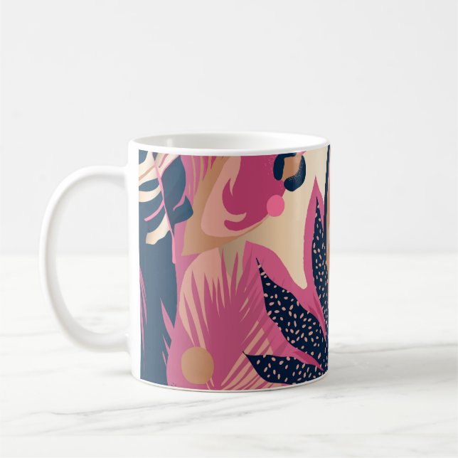 Modern exotic pattern with leopard skin. Creative  Coffee Mug (Left)