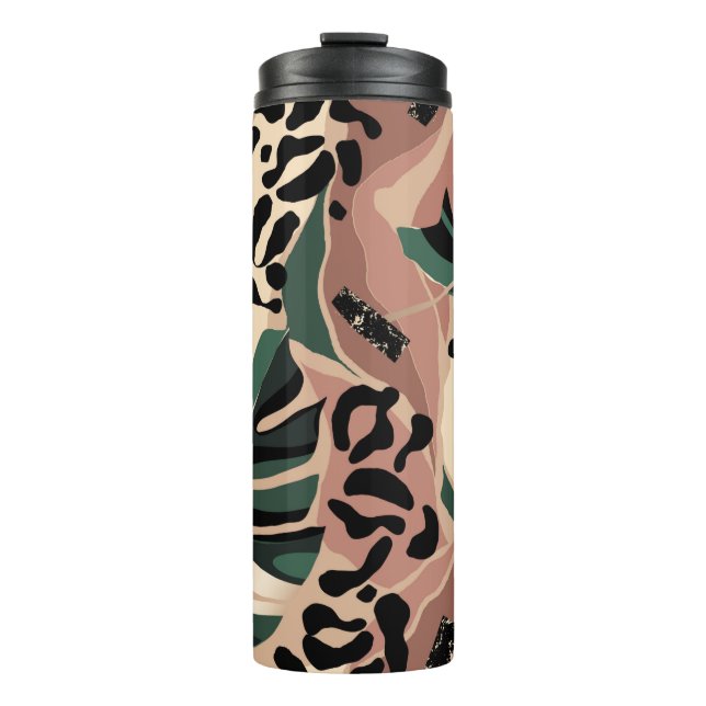 Modern exotic pattern with leopard skin. Creative  Thermal Tumbler (Front)