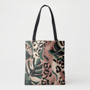 Modern exotic pattern with leopard skin. Creative  Tote Bag