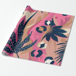Modern exotic pattern with leopard skin. Creative  Wrapping Paper