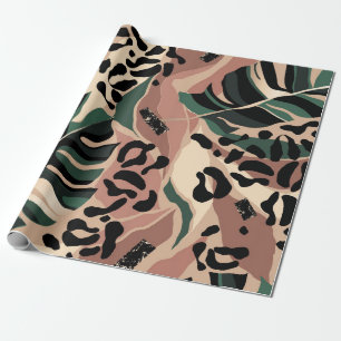 Modern exotic pattern with leopard skin. Creative  Wrapping Paper