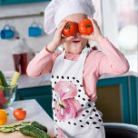 Modern Exotic Pink Watercolor Flamingo & Dots Kids Apron<br><div class="desc">Modern Exotic Pink Watercolor Flamingo & Dots</div>