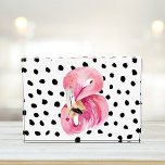 Modern Exotic Pink Watercolor Flamingo & Dots Photo Block<br><div class="desc">Modern Exotic Pink Watercolor Flamingo & Dots</div>