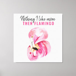 Modern Exotic Pink Watercolor Flamingo Gift Canvas Print