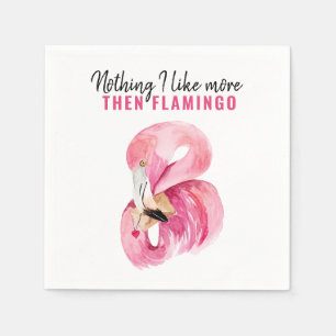Modern Exotic Pink Watercolor Flamingo Gift Napkin