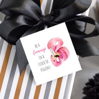 Modern Exotic Pink Watercolor Flamingo With Quote