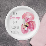 Modern Exotic Pink Watercolor Flamingo With Quote Paper Plate<br><div class="desc">Modern Exotic Pink Watercolor Flamingo With Quote</div>