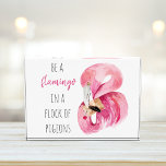 Modern Exotic Pink Watercolor Flamingo With Quote Photo Block<br><div class="desc">Modern Exotic Pink Watercolor Flamingo With Quote</div>