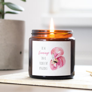 Modern Exotic Pink Watercolor Flamingo With Quote Square Sticker