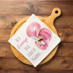Modern Exotic Pink Watercolor Flamingo With Quote Tea Towel<br><div class="desc">Modern Exotic Pink Watercolor Flamingo With Quote</div>