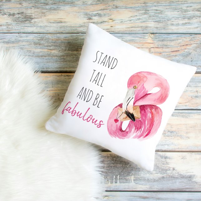 Modern Exotic Stand Tall And BE Fabulous Flamingo Cushion (Creator Uploaded)