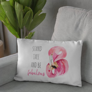 Modern Exotic Stand Tall And BE Fabulous Flamingo Decorative Cushion