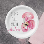 Modern Exotic Stand Tall And BE Fabulous Flamingo Paper Plate<br><div class="desc">Modern Exotic Stand Tall And BE Fabulous Flamingo</div>