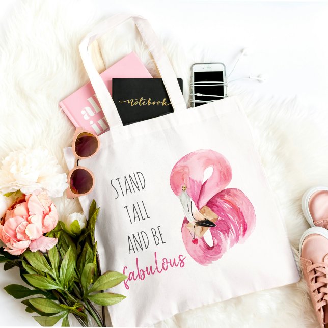 Modern Exotic Stand Tall And BE Fabulous Flamingo Tote Bag (Creator Uploaded)
