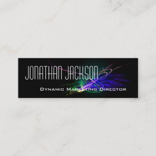 Modern Explosion Black Skinny Business Cards