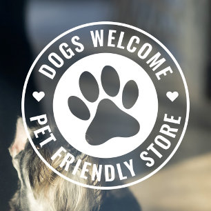 Modern Expressive Dogs Welcome Pet Friendly Store