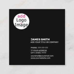 Modern Extravagant Customisable Black Square Business Card
