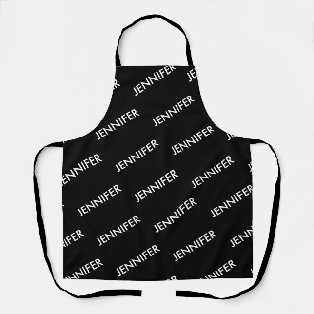 Modern Extravagant You Name It Personalised Black  Apron (Front)