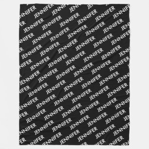 Modern Extravagant You Name It Personalised Black Fleece Blanket