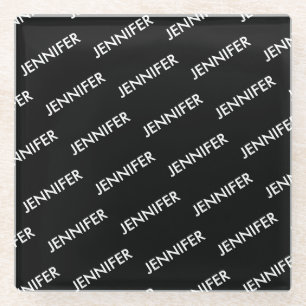 Modern Extravagant You Name It Personalised Black Glass Coaster