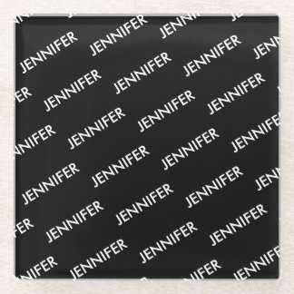 Modern Extravagant You Name It Personalised Black Glass Coaster