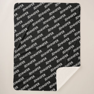 Modern Extravagant You Name It Personalised Black Sherpa Blanket