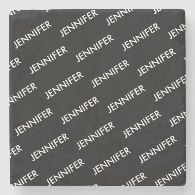 Modern Extravagant You Name It Personalised Black  Stone Coaster (Front)