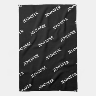 Modern Extravagant You Name It Personalised Black Tea Towel