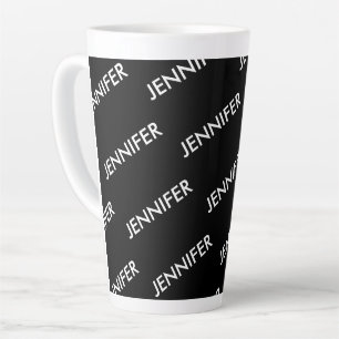 Modern Extravagant You Name It Personalized Black  Latte Mug