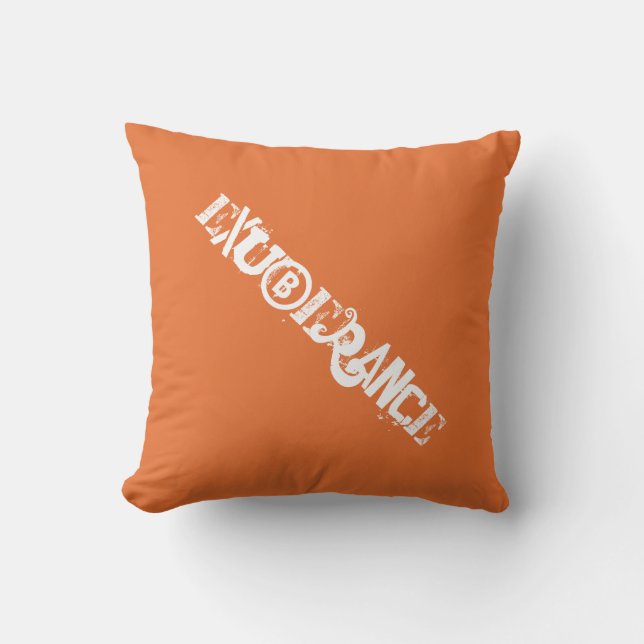 Modern Exuberance Orange Bold Graffiti Typography Cushion (Front)
