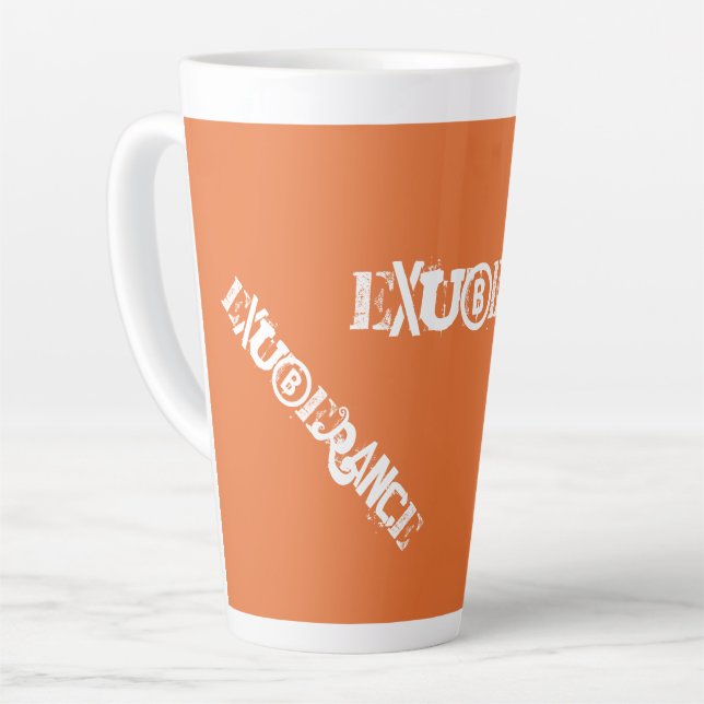 Modern Exuberance Orange Bold Graffiti Typography Latte Mug (Left Angle)