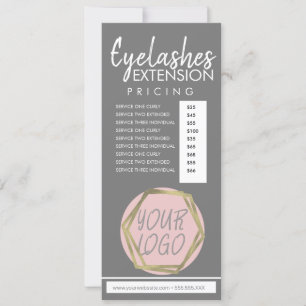 Modern Eyelash Extension Flyer Pricing List C Invitation