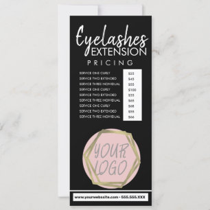 Modern Eyelash Extension Flyer Pricing List D Invitation
