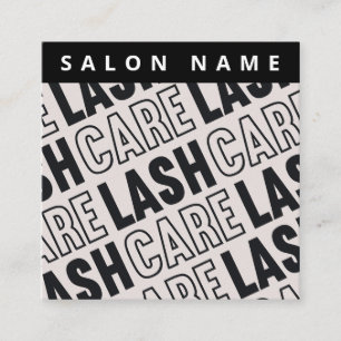 Modern Eyelash Extensions Lash Lift Aftercare Square Business Card