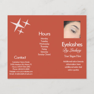 Modern Eyelash Services Groovy Pricing List Flyer