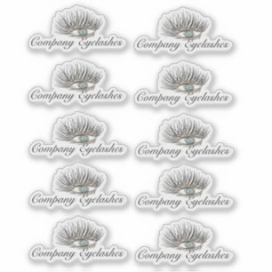 Modern Eyelashes Packaging Business Name Sticker