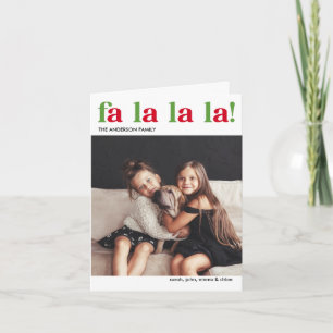 Modern Fa La Christmas Photo Card